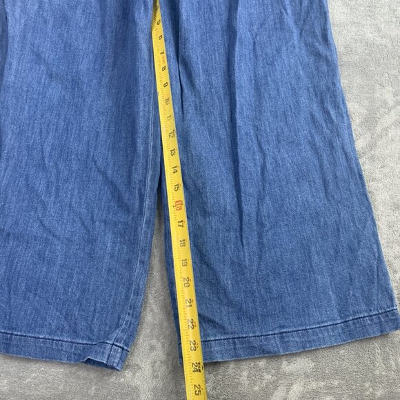 Pilcro and The Letterpress Jeans Women 2 Anthropologie Wide Leg Crop Belted Boho - Picture 5 of 14